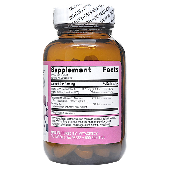 Metagenics Ostera 60 tablets supplement facts label