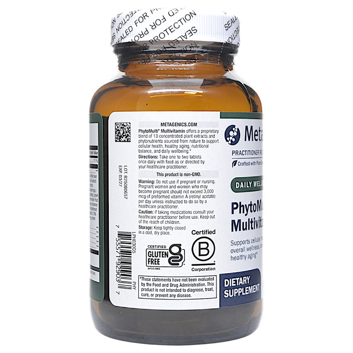 Metagenics PhytoMulti Multivitamin 60 tablets directions label