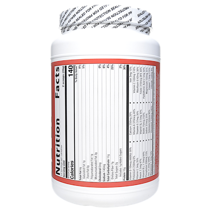 Metagenics Power Nutrition Shake Chocolate 14 servings supplement facts label