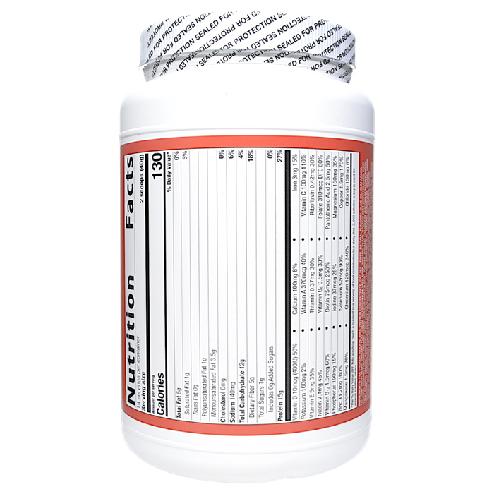 Metagenics Power Nutrition Shake Mixed Berry 14 servings supplement facts label