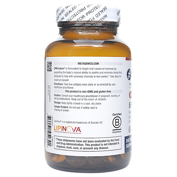 Metagenics SPM Active 120 softgels directions label