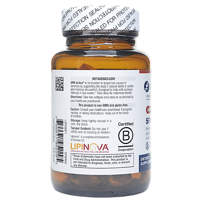 Metagenics SPM Active 60 softgels directions label