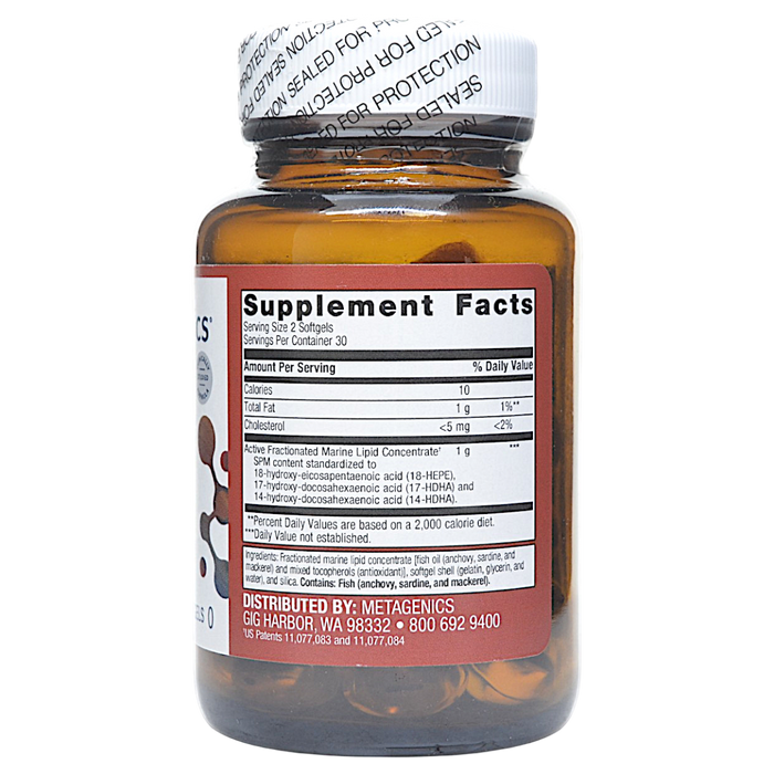 Metagenics SPM Active 60 softgels supplement facts label
