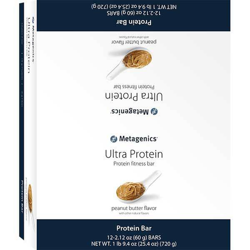 Metagenics Ultra Protein Bar Peanut Butter, 12 bars, front of box