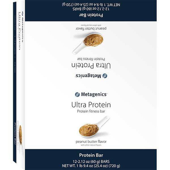 Metagenics Ultra Protein Bar Peanut Butter, 12 bars, front of box