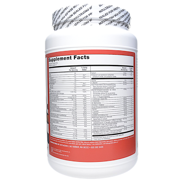 Metagenics UltraClear Renew Detox Powder Supplement Facts and Ingredients Label - Natural Berry Flavor