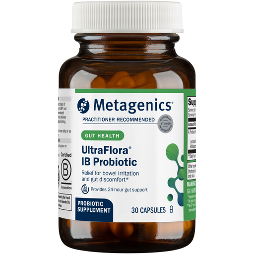 Metagenics UltraFlora IB Probiotic, 30 capsules, front of bottle