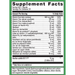Metagenics UltraFlora Probiotic + Multivitamin 30 capsules supplement facts panel, close-up