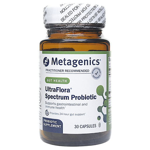 Metagenics UltraFlora Spectrum Probiotic, 30 capsules, front of bottle