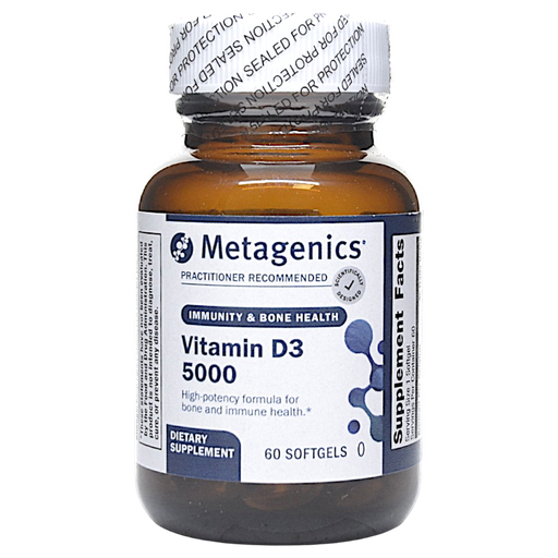 Metagenics Vitamin D3 5000, 60 softgels, front of bottle