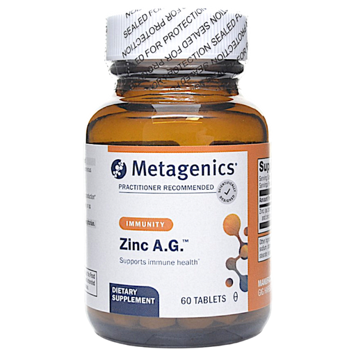 Metagenics Zinc A.G. 20 mg, 60 tablets, front of bottle