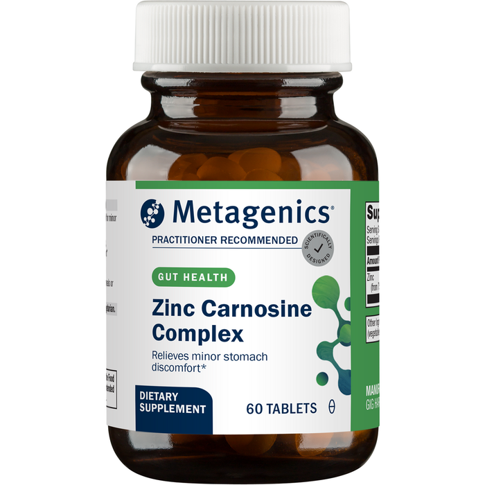 Metagenics Zinc Carnosine Complex 17 mg, 60 tablets, front of bottle