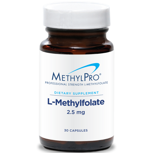 MethylPro L-Methylfolate 2.5 mg, 30 capsules, front of bottle