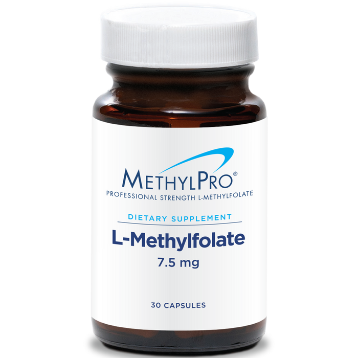 MethylPro L-Methylfolate 7.5 mg, front of older bottle