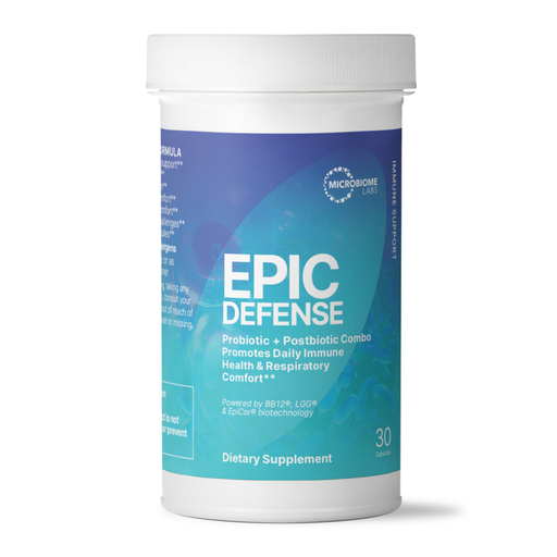 Microbiome Labs EpicDefense, 30 capsules, front of bottle