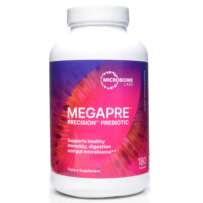 Microbiome Labs MegaPre, 180 capsules, front of bottle