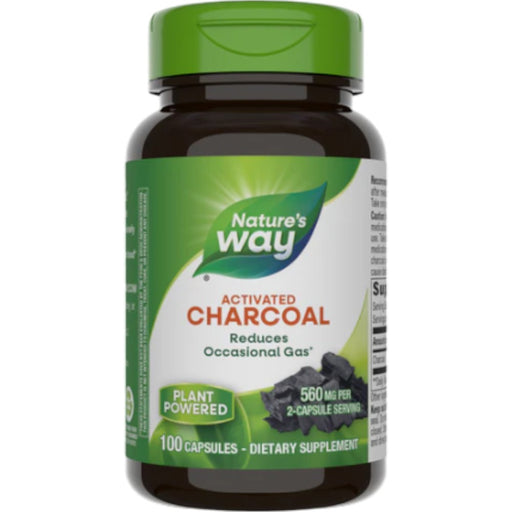 Nature's Way Activated Charcoal 560 mg, 100 capsules, front of bottle
