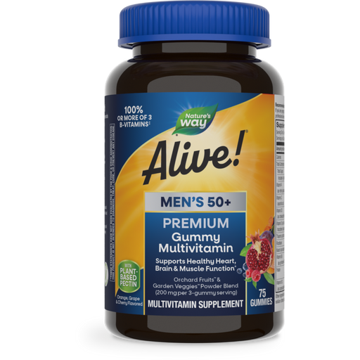 Nature's Way Alive! Men's 50+ Premium Gummy Multivitamin, 75 gummies, front of bottle