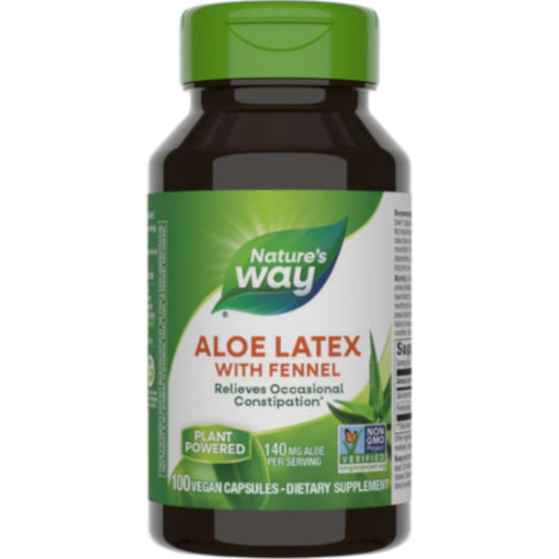 Nature's Way Aloe Latex with Fennel, 100 capsules, front of bottle