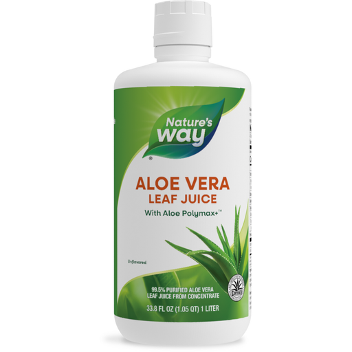 Nature's Way Aloe Vera Leaf Juice, 1 liter, front of bottle