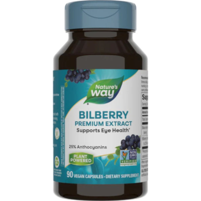 Nature's Way Bilberry 80 mg, 90 capsules, front of bottle