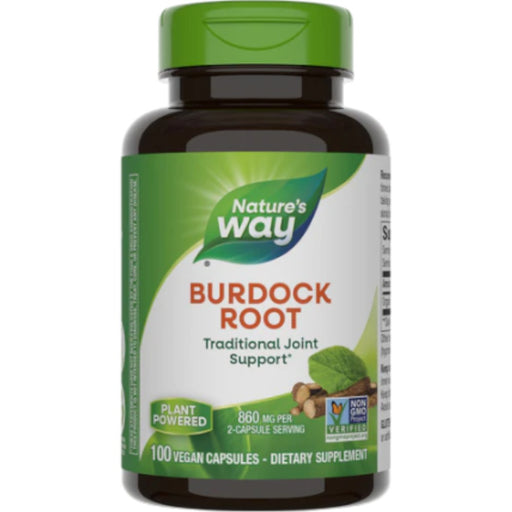 Nature's Way Burdock Root 950 mg, 100 capsules, front of bottle