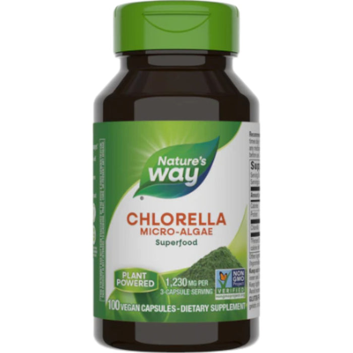 Nature's Way Chlorella, 100 capsules, front of bottle