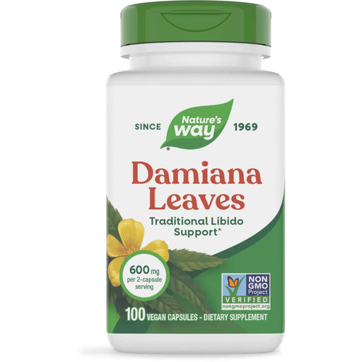 Nature's Way Damiana Leaves, 100 capsules, front of bottle
