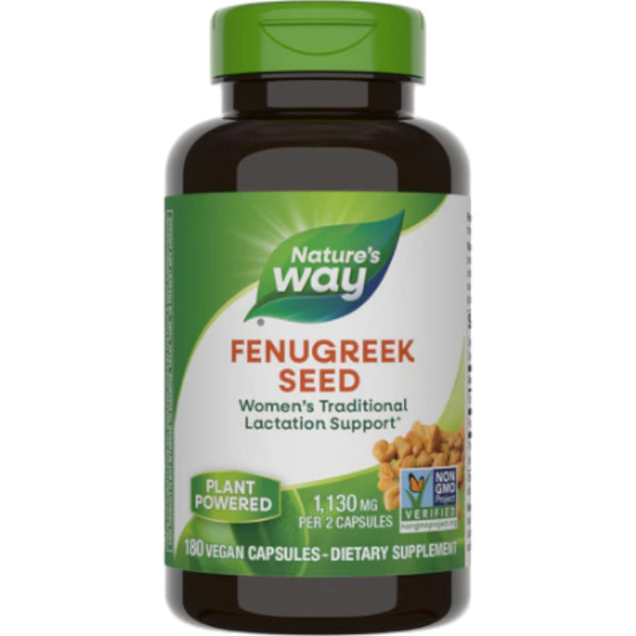 Nature's Way Fenugreek Seed 1220 mg, 180 capsules, front of bottle
