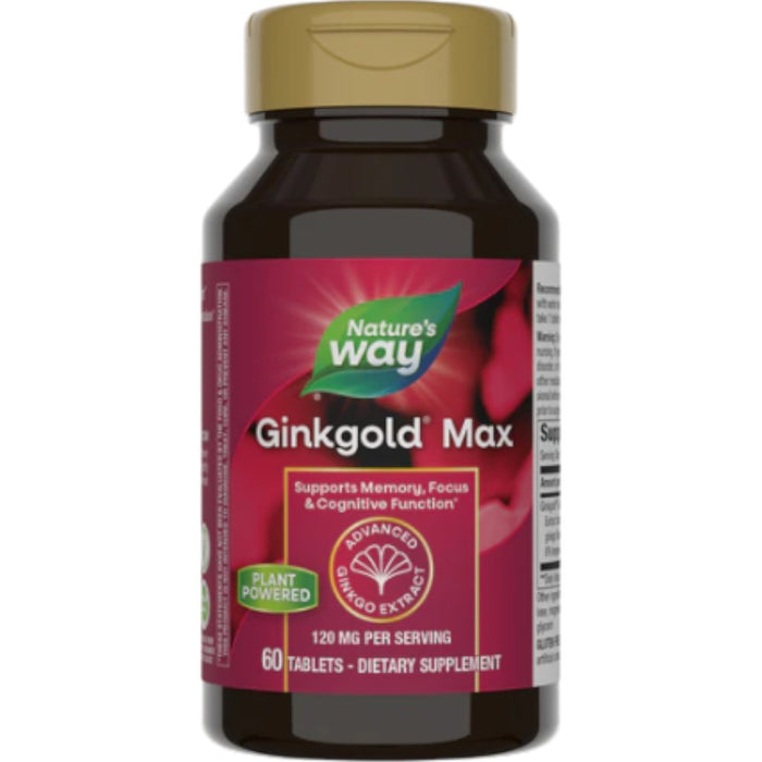 Nature's Way Ginkgold MAX 120 mg, 60 tablets, front of bottle