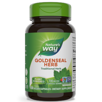 Nature's Way Goldenseal Herb 400 mg, 100 capsules, front of bottle
