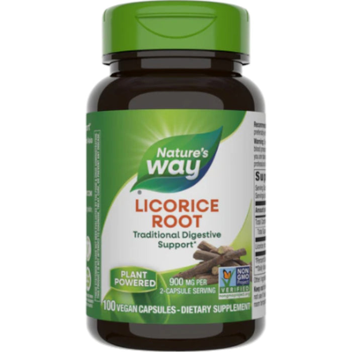 Nature's Way Licorice Root 450 mg, 100 capsules, front of bottle