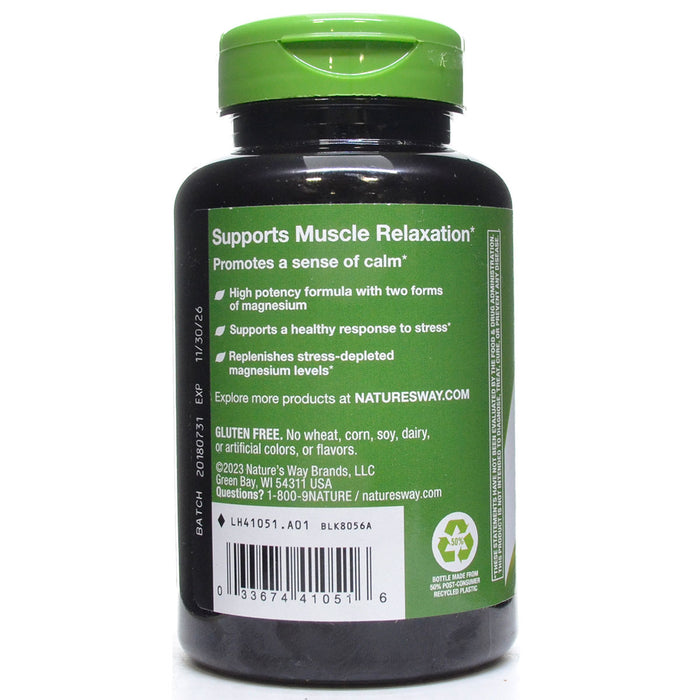 Nature's Way Magnesium Citrate Complex 500 mg 100 capsules suggested use label