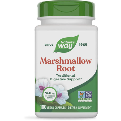 Nature's Way Marshmallow Root, 100 capsules, front of bottle