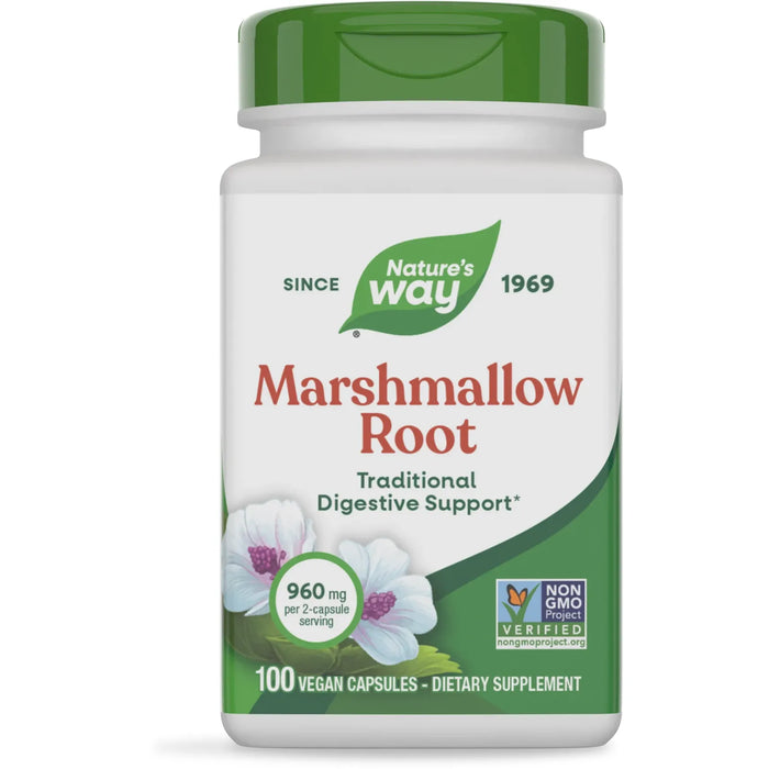 Nature's Way Marshmallow Root, 100 capsules, front of bottle