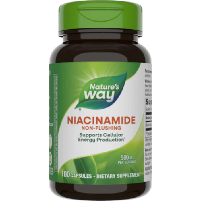 Nature's Way Niacinamide 500 mg, 100 capsules, front of bottle