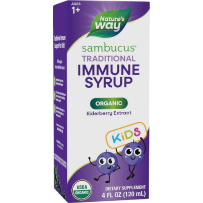 Nature's Way Organic Sambucus Syrup for Kids, 4 fl oz, front of box