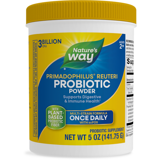 Nature's Way Primadophilus Reuteri Probiotic Powder, 5 oz, front of jar