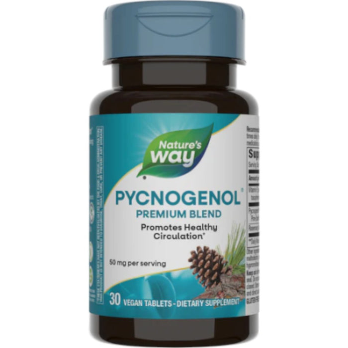 Nature's Way Pycnogenol 50 mg, 30 tablets, front of bottle