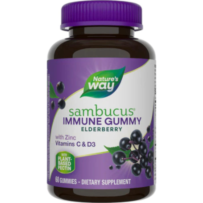 Nature's Way Sambucus Gummies Elderberry, 60 gummies, front of bottle