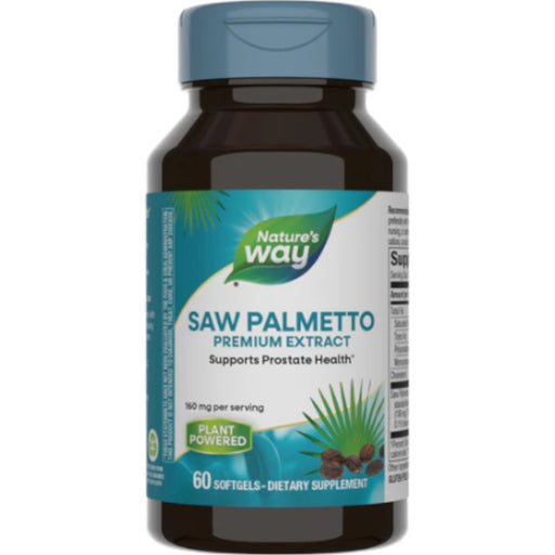 Nature's Way Saw Palmetto 160 mg, 60 softgels, front of bottle