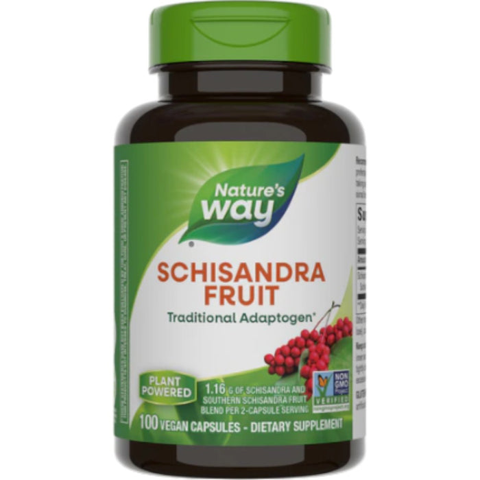 Nature's Way Schizandra Fruit 1160 mg, 100 capsules, front of bottle
