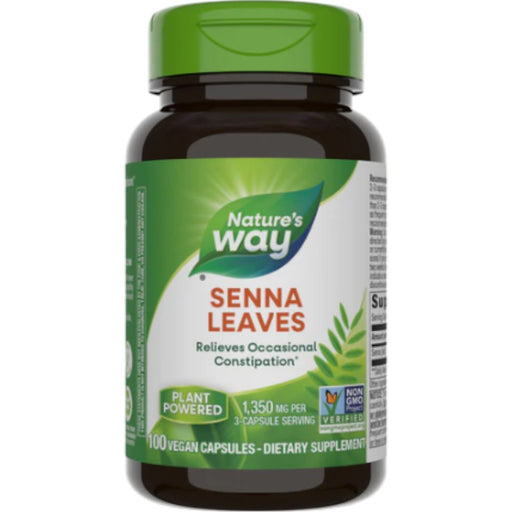 Nature's Way Senna Leaf 1350 mg, 100 vegetarian capsules, front of bottle