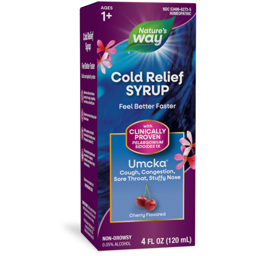 Nature's Way Umcka ColdCare Alcohol Free Cherry Syrup, 120 ml, front of box