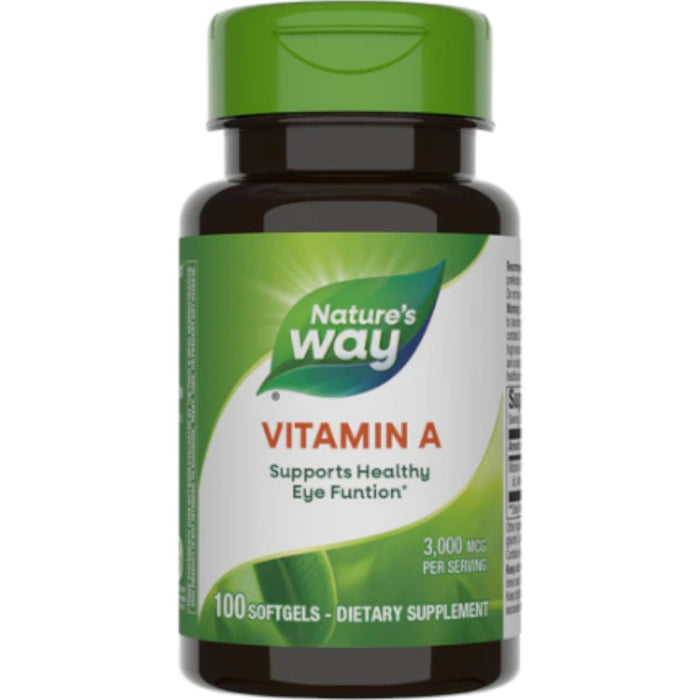 Nature's Way Vitamin A 10,000 IU, 100 softgels, front of bottle