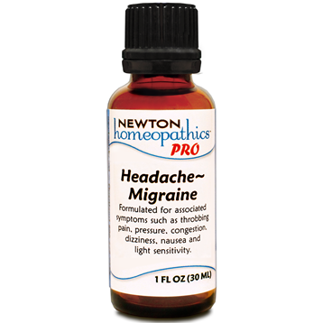 Newton Homeopathics Pro Headache and Migraine, 1 fl oz, front of bottle