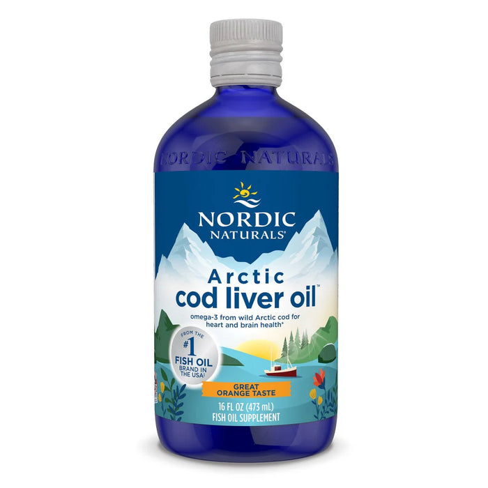 Nordic Naturals Arctic Cod Liver Oil Orange, 16 fl oz, front of bottle