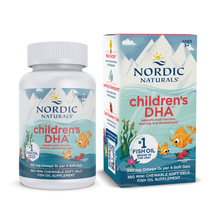 Nordic Naturals Children's DHA, 360 mini chewable softgels, front of bottle