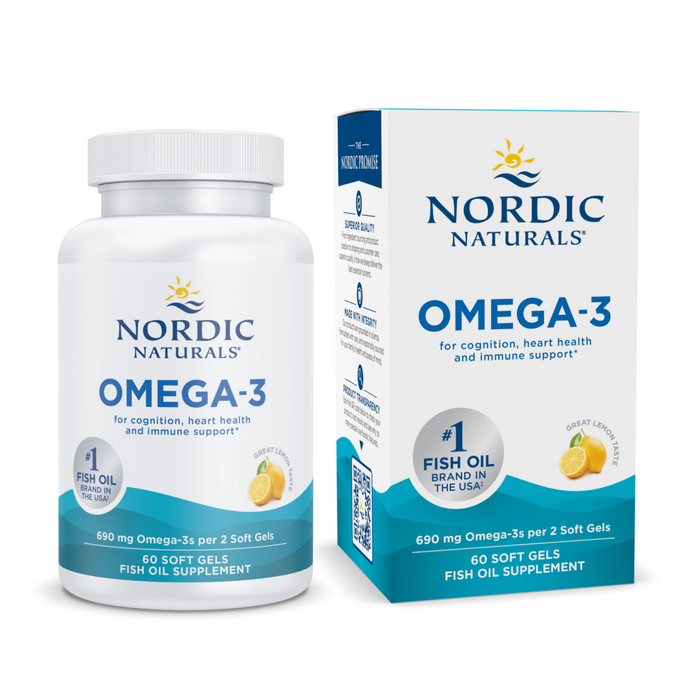 Nordic Naturals Omega-3, 60 softgels, front of bottle