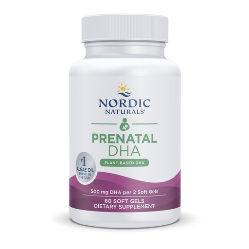 Nordic Naturals Prenatal DHA Plant-Based, 60 softgels, front of bottle